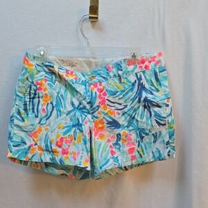 Lilly Pulitzer Tropical Multicolor High Waist Cotton Shorts